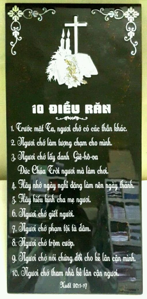 MƯỜI ĐIỀU RĂN ( SƠN MÀI KHỔ 25*50)