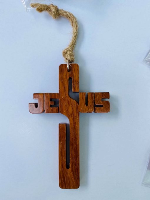 THẬP TỰ GIÁ GỖ JESUS TREO XE HƠI (WOODEN CROSS FOR CAR)