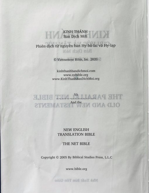 KINH THÁNH SONG NGỮ TRỌN BỘ (BẢN DỊCH MỚI - NVB) - Ảnh 2