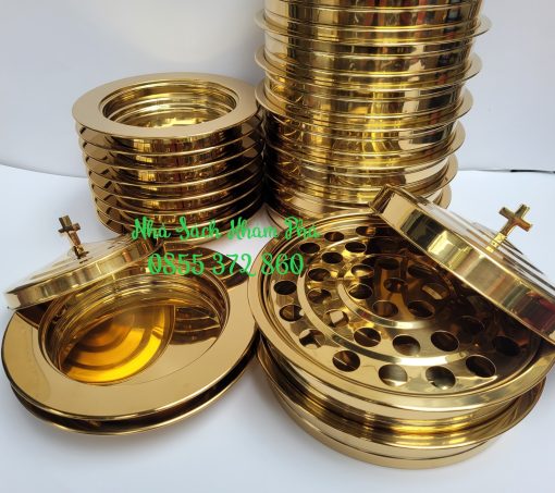 BỘ TIỆC THÁNH INOX VÀNG 304 - 40 LY - Ảnh 2